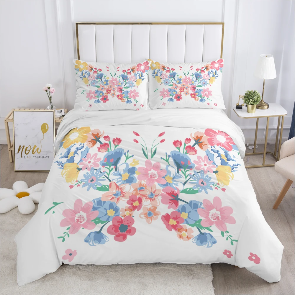 

Luxury Bedding set King Queen Duvet cover set Pillow case 50x75 50x80 Bed linens 240x220 240x260 Nordic Bedclothes flower