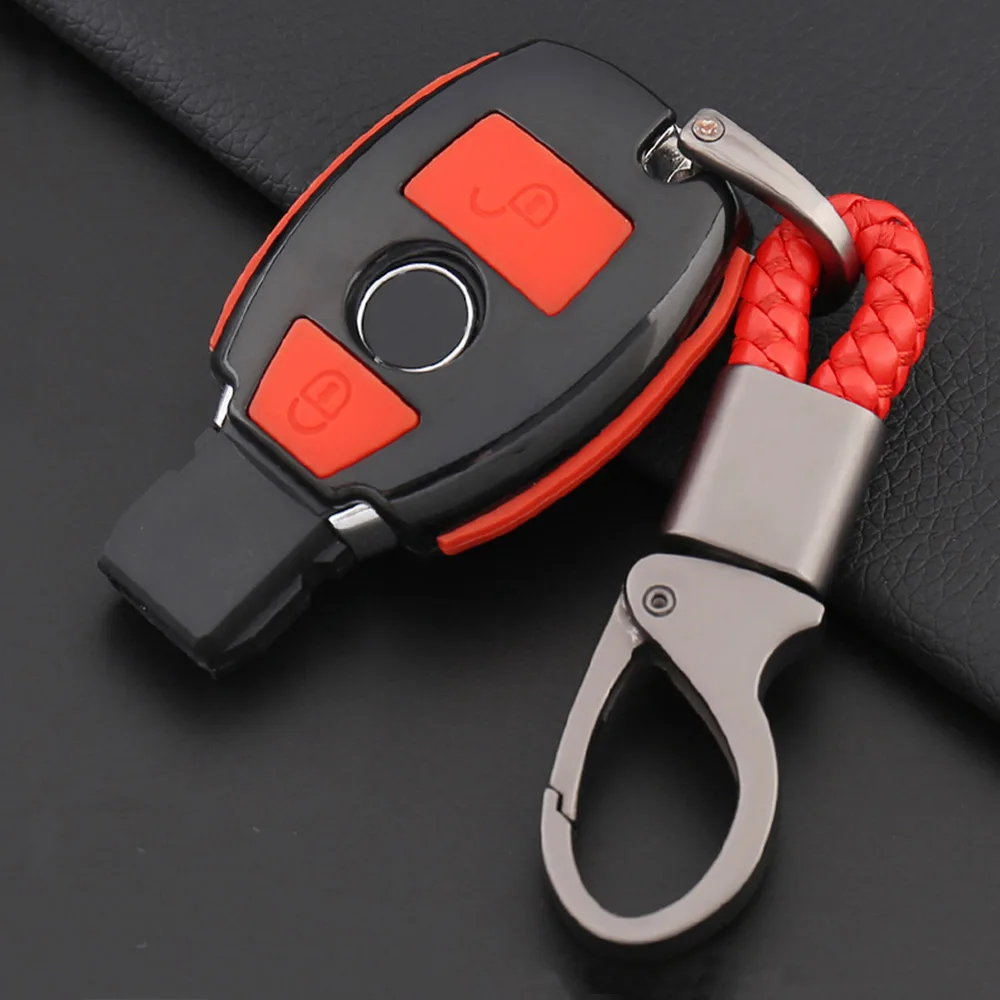 Силиконовый чехол для автомобильного ключа с узором из углеродного волокна