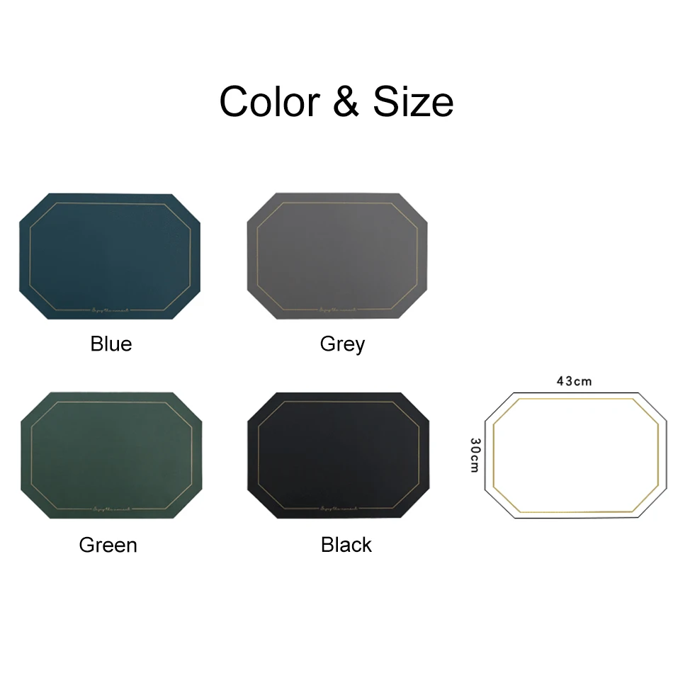 

Nordic Luxury Placemat, Waterproof Heat Insulation Non-Slip Placemat, Oil-Proof Tableware Pad,Western Placemat, Octagonal