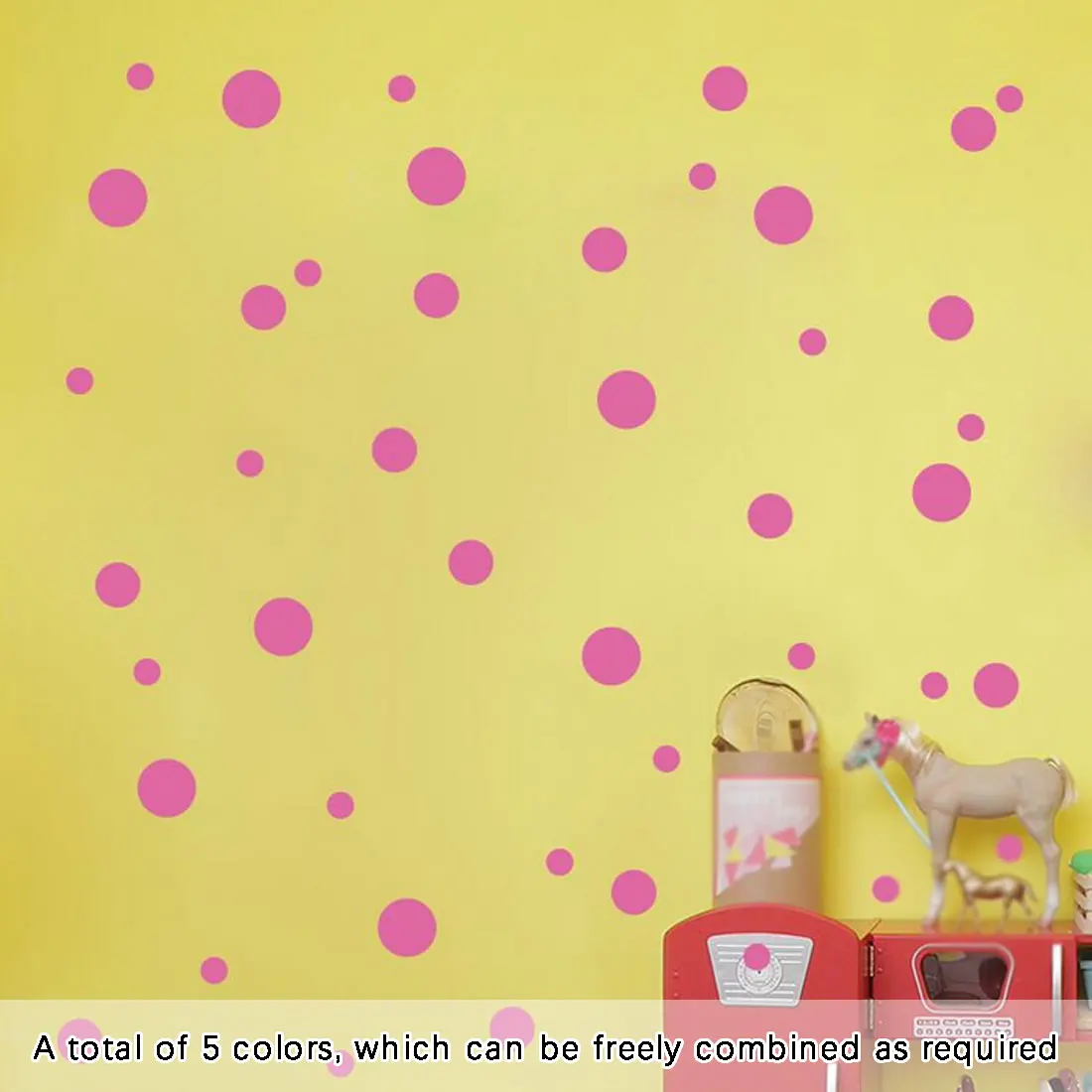 3/4/5 см горошек круги разных цветов Съемные Виниловые наклейки на стену для