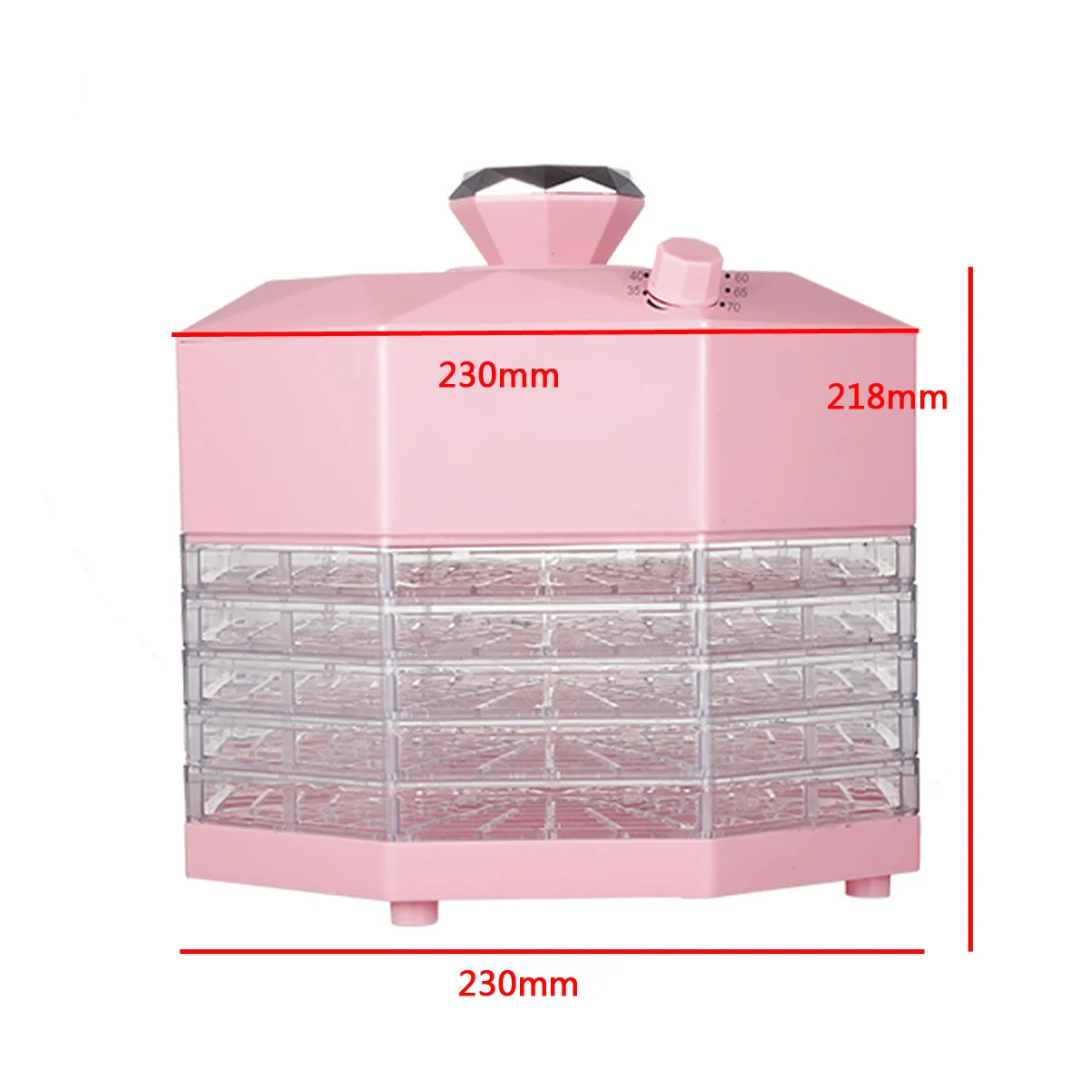 

NEW 5 Trays 220V 250W Dried Fruit Vegetables Herb Meat Machine Household MINI Food Dehydrator Pet Meat Dehydrated 8 Gear