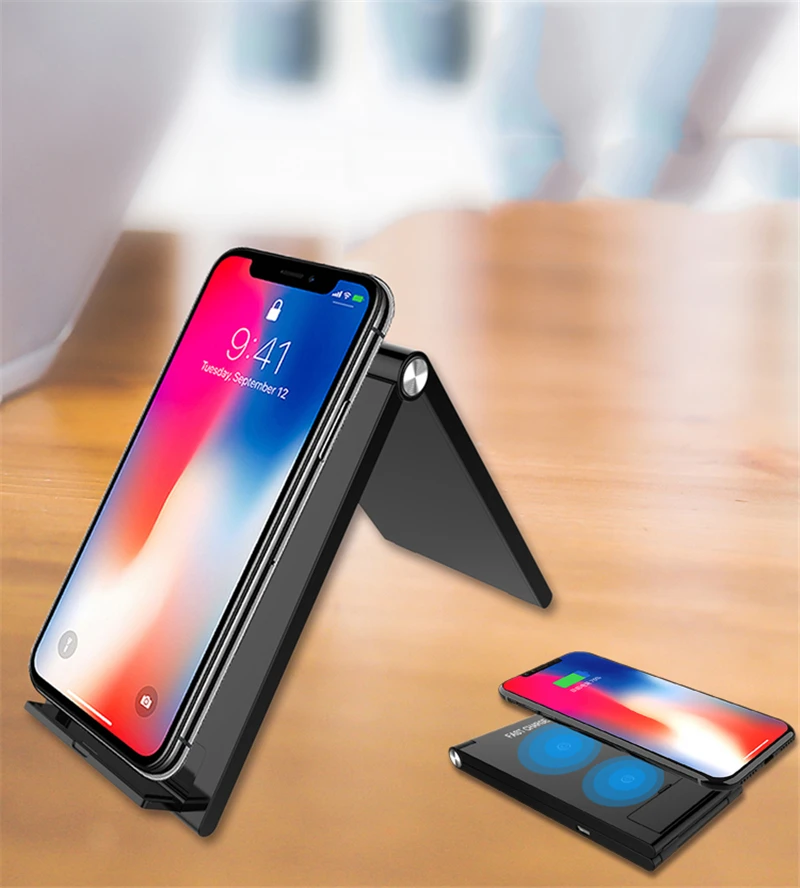 Настольная подставка складное Беспроводное зарядное устройство для iPhone X XR Xs Max 10W