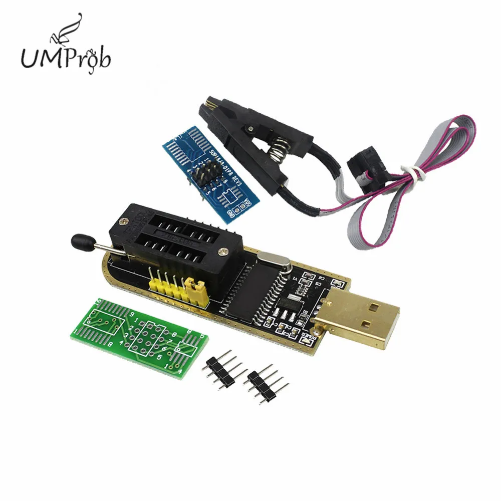 USB программатор CH341 24 25 серия EEPROM модуль программатора с флэш BIOS + зажим SOIC8 SOP8 для