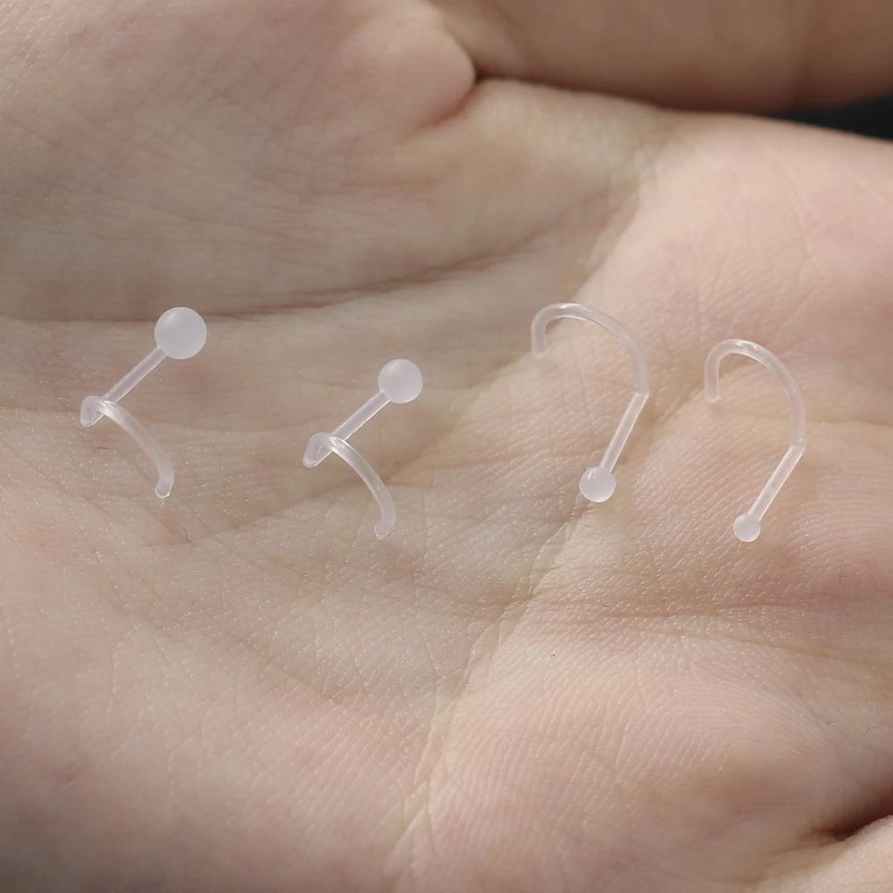 10 шт./партия прозрачный Невидимый нос кольцо и серьги-гвоздики комплект фиксатор