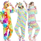 Пижама-кигуруми женская зимняя, милая пижама в виде единорога для взрослых и детей, комбинезон с животными, костюм на Хэллоуин, Ночная одежда для девочек