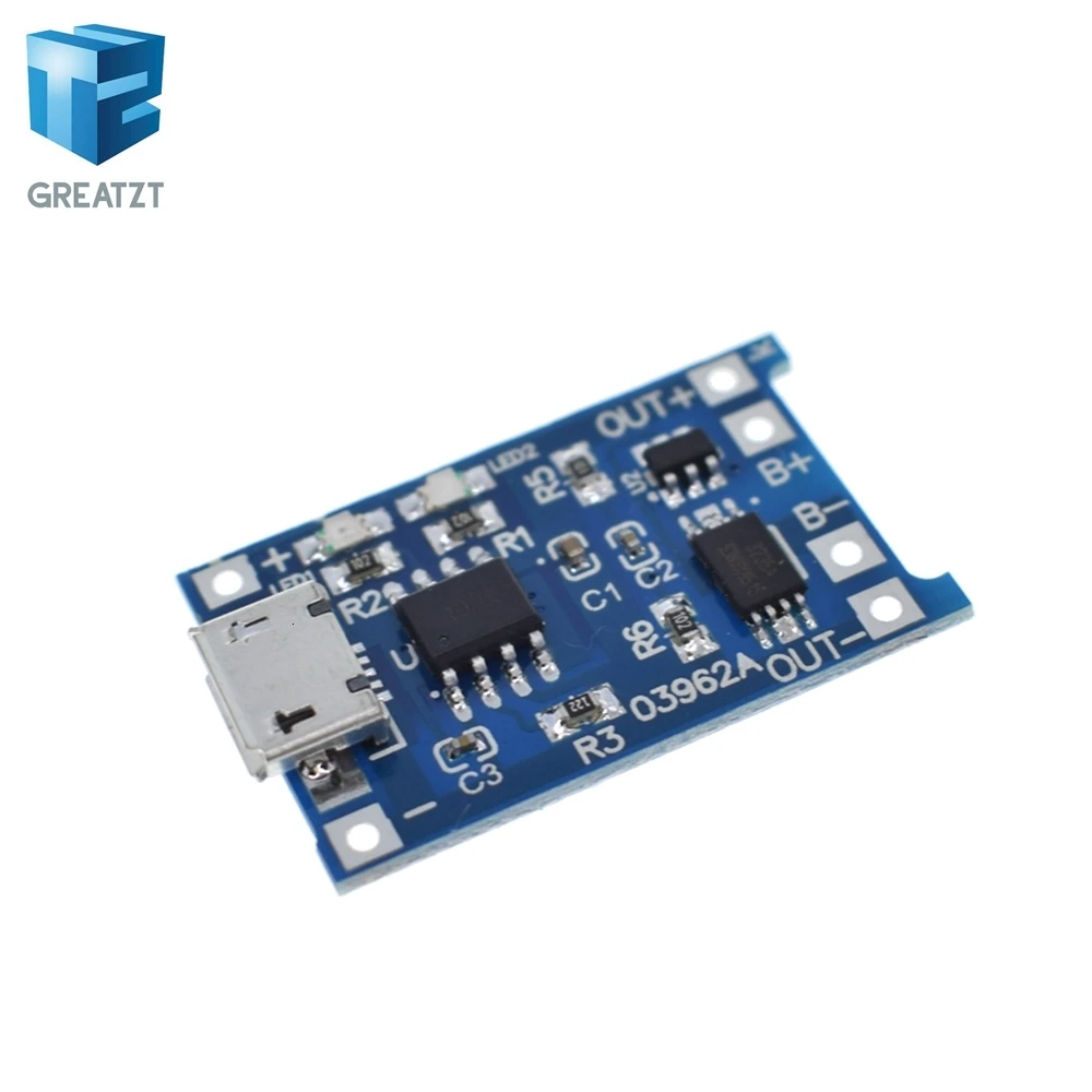 GREATZT type-c/Micro USB 5V 1A 18650 TP4056 модуль зарядного устройства литиевой батареи зарядная плата с защитой двойные функции 1A L