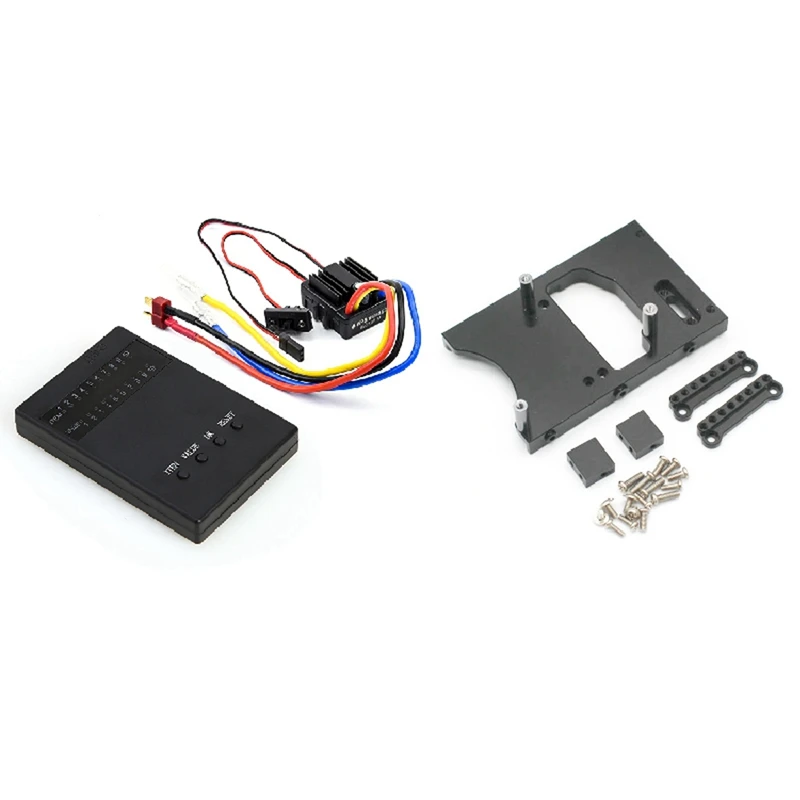 

Steering Servo Fixed Mount Bracket for MN D90 D91 D96 D99 D99S MN90 Black & 80A Brush Brushed ESC with Program Card