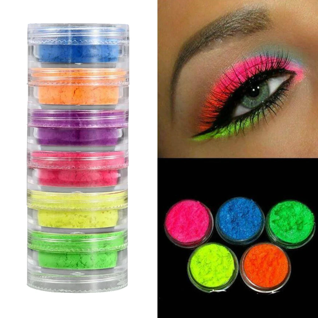 Палитра радужных теней для век профессиональные матовые блестящие тени 6 цветов