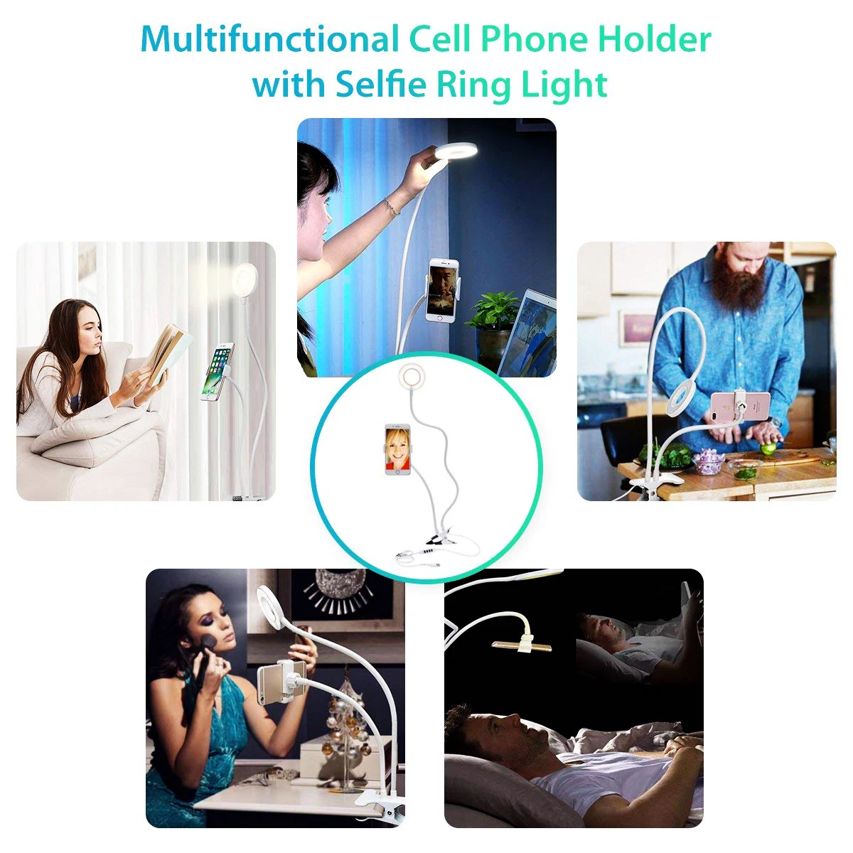 Светодиодный USB кольцевой светильник держатель для мобильного или сотового