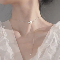 foxanry 925 stamp charm chain necklace for women new fashion cute daisy pendant clavicle chain bride jewelry gift