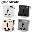 Универсальная Розетка S Series, два USB-порта, 10 А, 3-контактный модуль, для самостоятельной сборки, комбинированная розетка с заземлением, 4 цвета