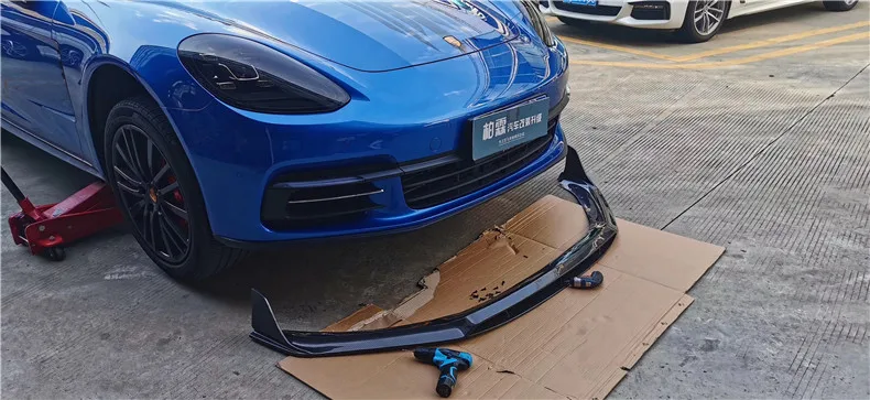 Передняя Задняя сторона юбка выступ Спойлеры для Porsche Panamera 971 Turbo бампер диффузор спойлер из углеродного волокна