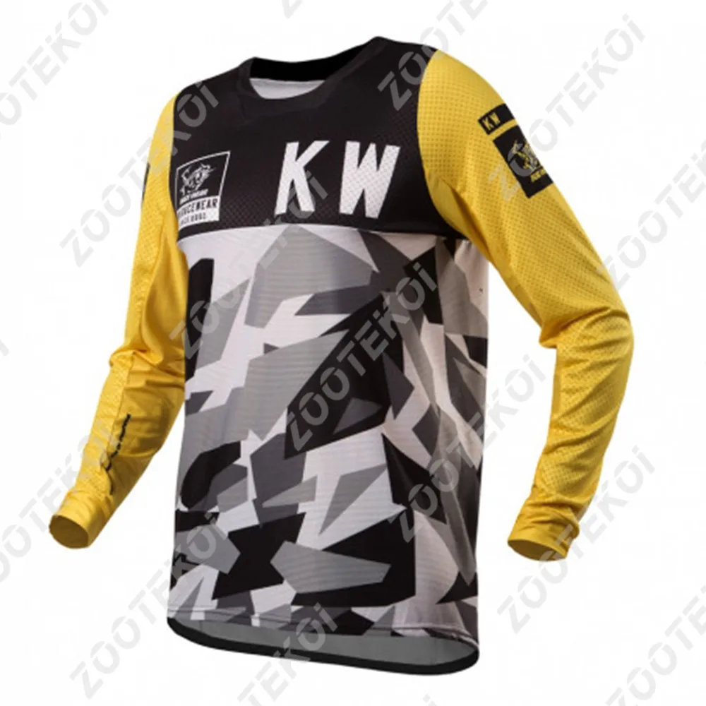 

Kw Race Wear 2022 Motocross Gear Mx Speed Jersey Ciclismo Desert Wilderness Adventure Mountain Bike Team Downhill Racing T-shirt