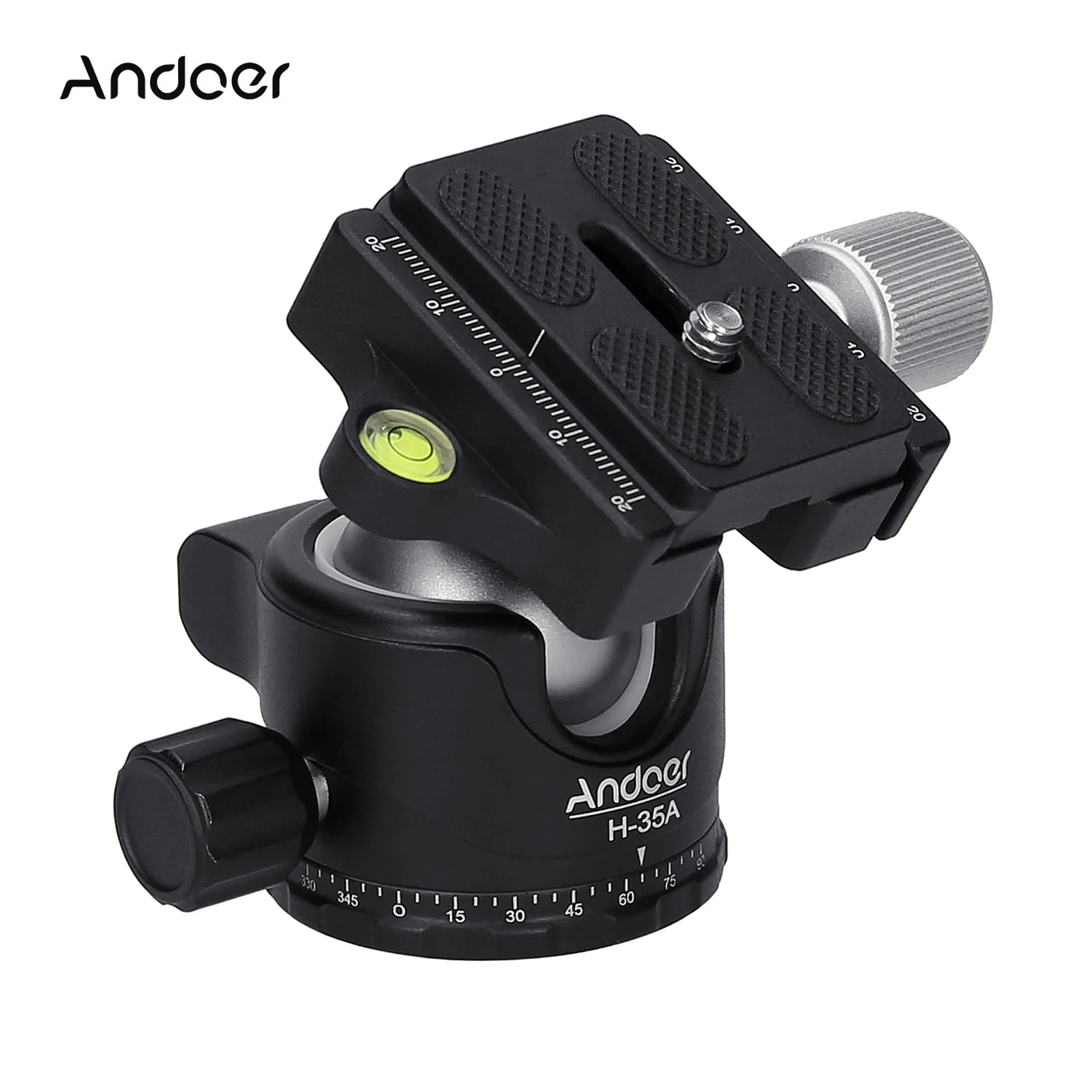 

Panorama Ballhead Tripod Mount Adapter Ball Head U-Groove Low Gravity Center Aluminium Alloy Max. 15kg/33lbs Load Capacity