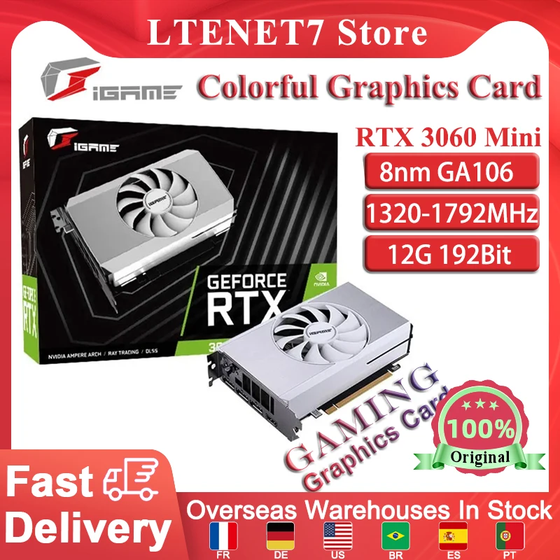 

Colorful iGame GeForce RTX 3060 Mini OC 12G LHR Graphics Card GDDR6 E-sports Game Graphics Card Desktop PC Gaming GPU Brand New