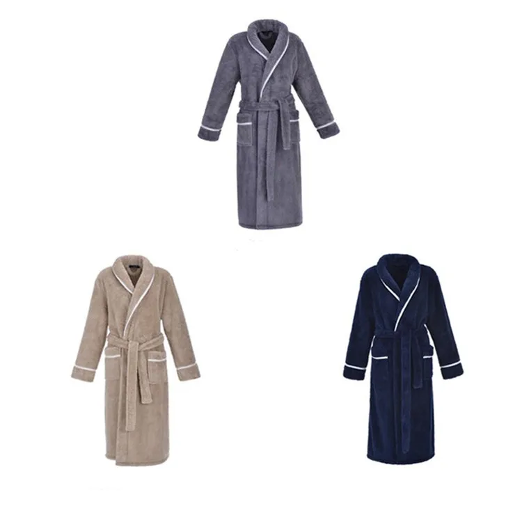 Winter Thick Warm Couples Kimono Robe Women Men Bath Gown Robe Dress Fluffy Plush Flannel Lovers Yukata Nightwear Sleepwear