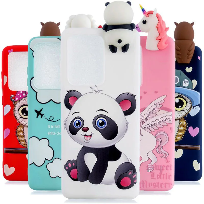 Чехол для Samsung S20 Ultra чехол Galaxy S 20 Plus телефона 3D панда кукла мультяшный Мягкий