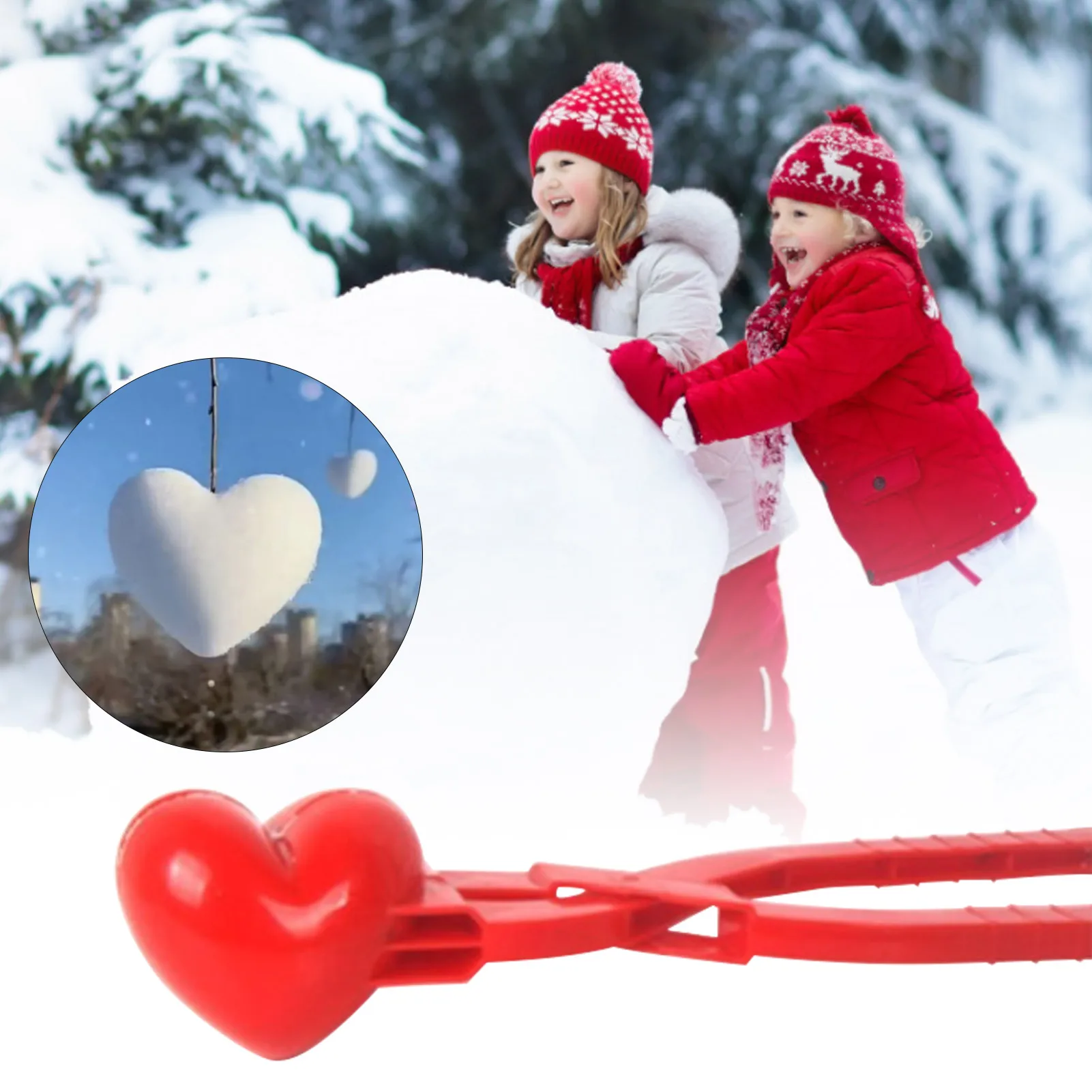 

Зажим в форме снежника в форме сердца, детская пластиковая форма для зимнего песка, инструмент для снежной игры, уличные веселые спортивные ...