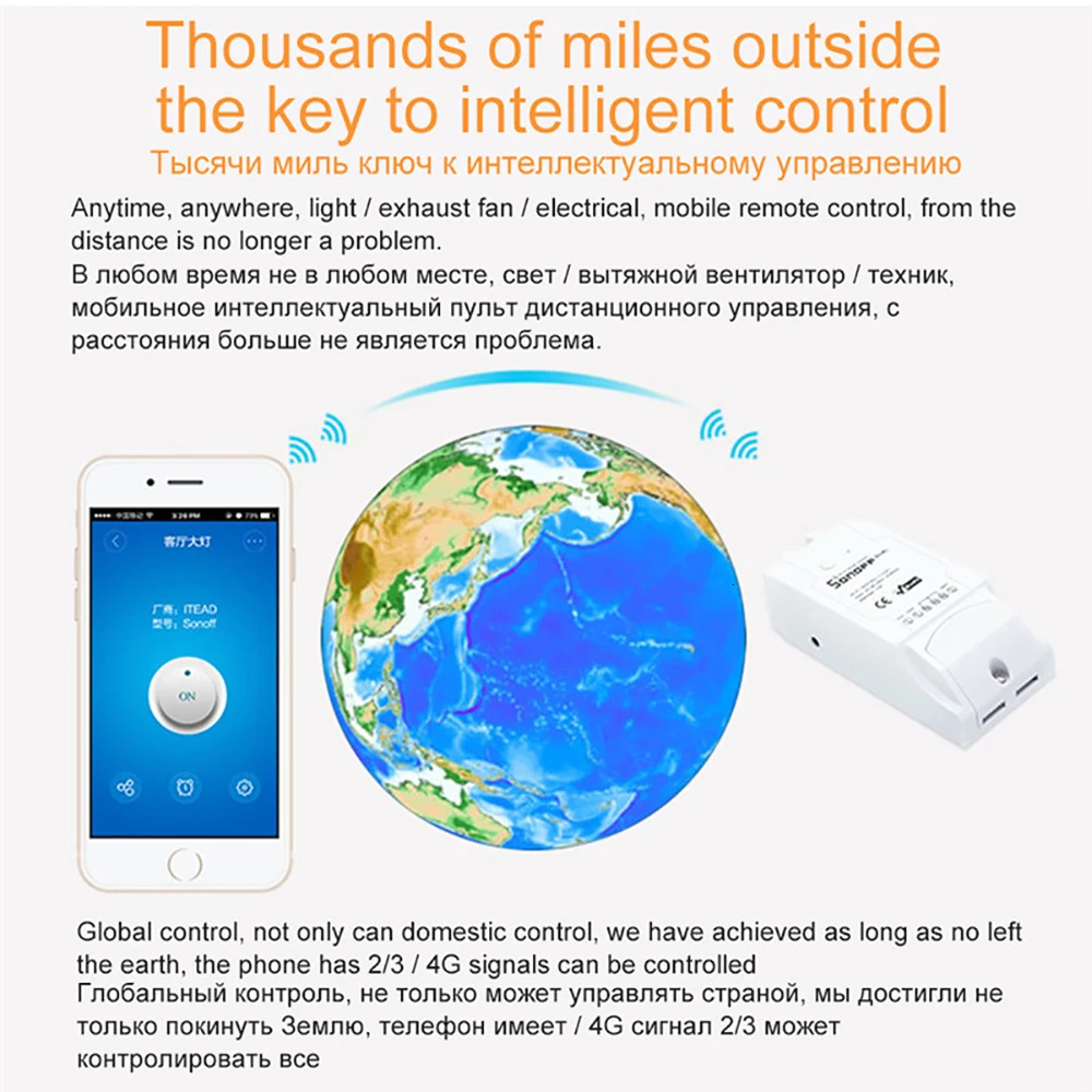 Itead Sonoff двойной контроль 2 банда Wifi светильник переключатель, Sonoff Wifi умный переключатель, умный дом Wifi Пульт дистанционного управления Лер работает с Alexa