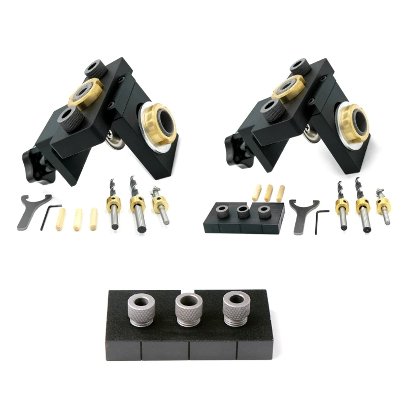 

Jig Tool Cabinet Hardware 3-in-1 Adjustable Punch Locator 8/15mm Drill Template Guide Wood Drilling Installation Handles