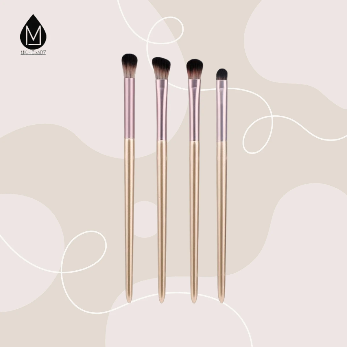 MICHESABY 4 винограда кисть для теней век портативная набор кистей макияжа смешивания