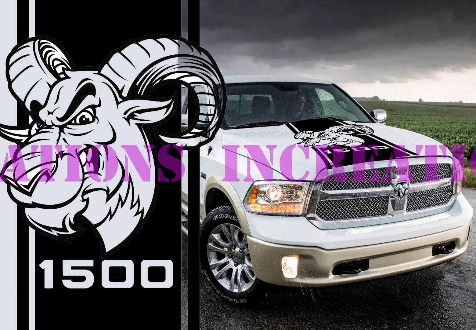 

For Universal Dodge Ram 1500 Hood Stripe Truck Decals Mopar Stickers Racing Graphics