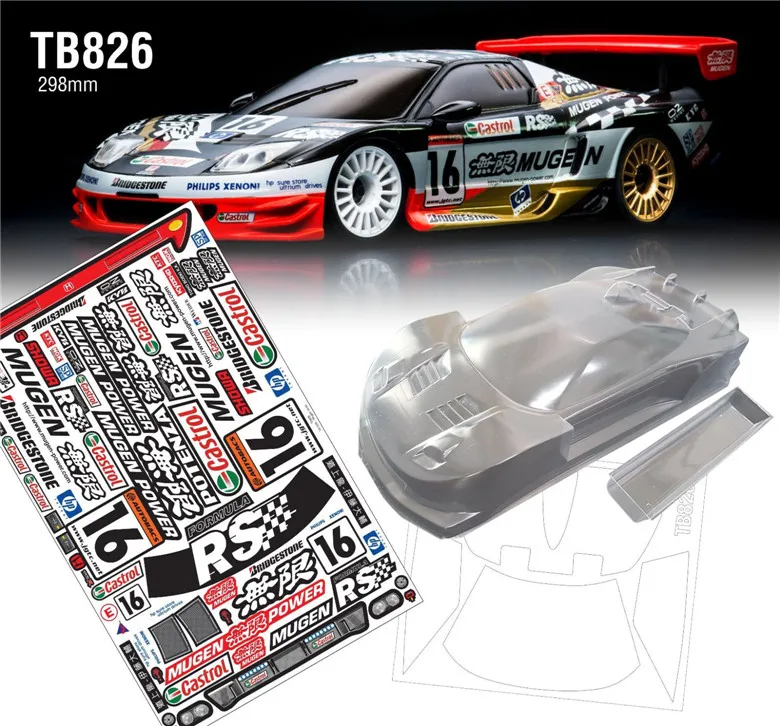 Team C TB826 1/8 на дороге прозрачный корпус с наклейкой для HSP HIP Tamiya Автомобильная