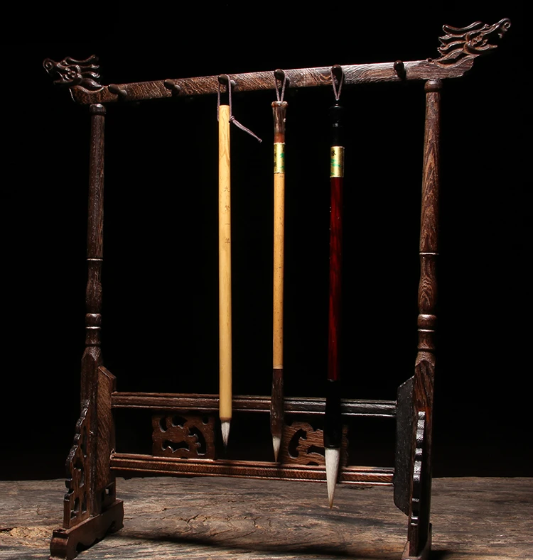 Практичная стойка для кистей из дерева венге простой стиль массива традиционная