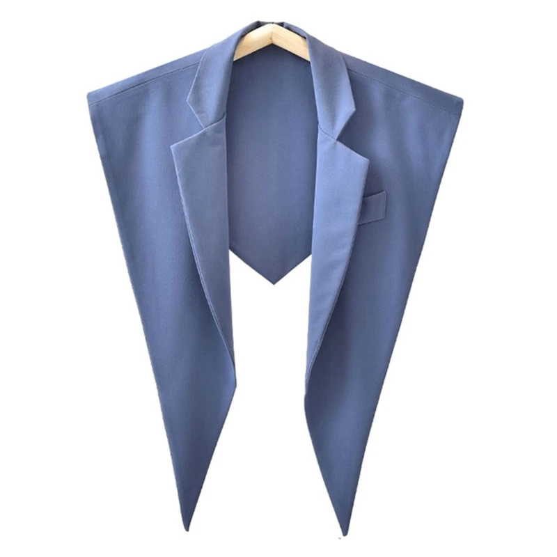 

Women Autumn Triangle Scarf Shawl Lapel Solid Color Fake Collar Necklace Vest Office Lady Blouse Decorative Clothing