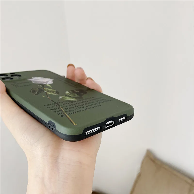 Винтажный чехол с белыми розами для iPhone Xs Max XR X iPhone11 мягкий силиконовый 11 Pro 7 8 Plus SE
