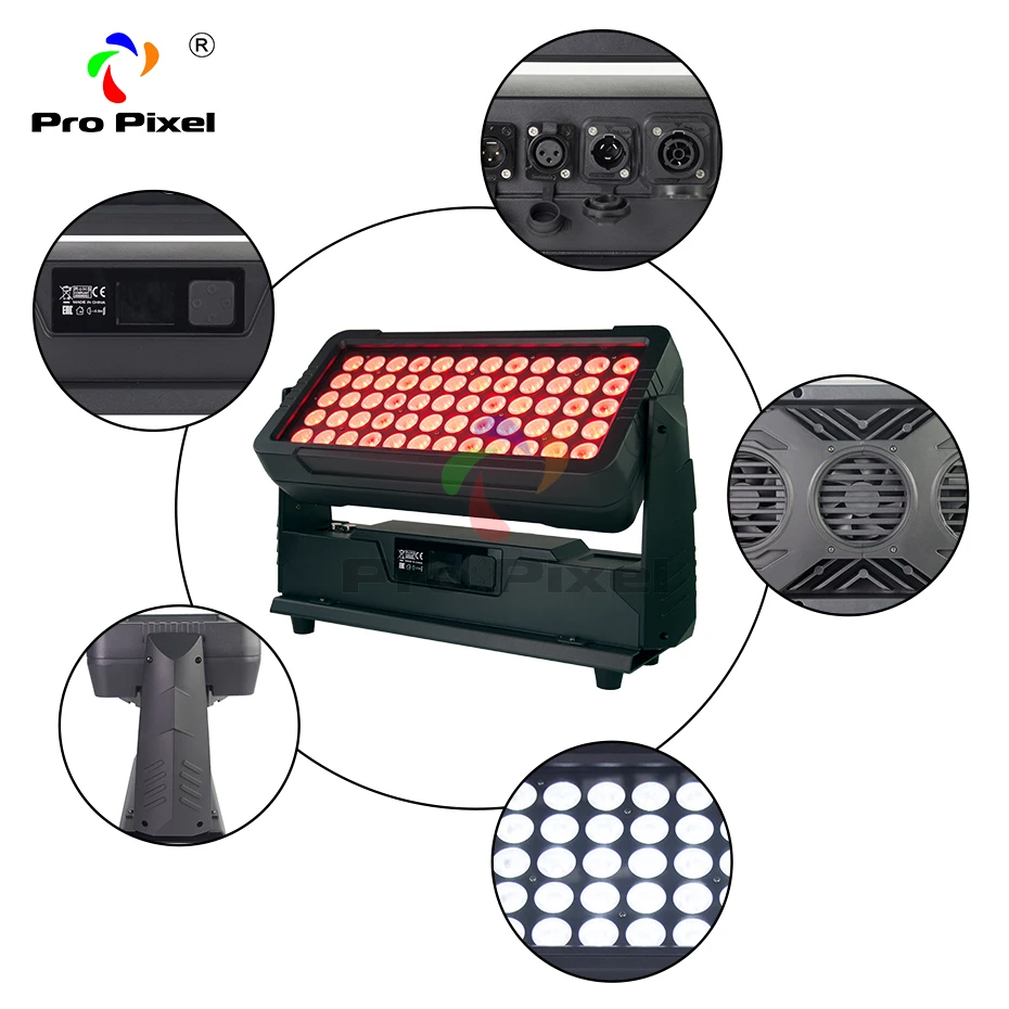 Водонепроницаемый светодиодный светильник 2 шт. уличный 60*10 Вт RGBW Dmx сценическое