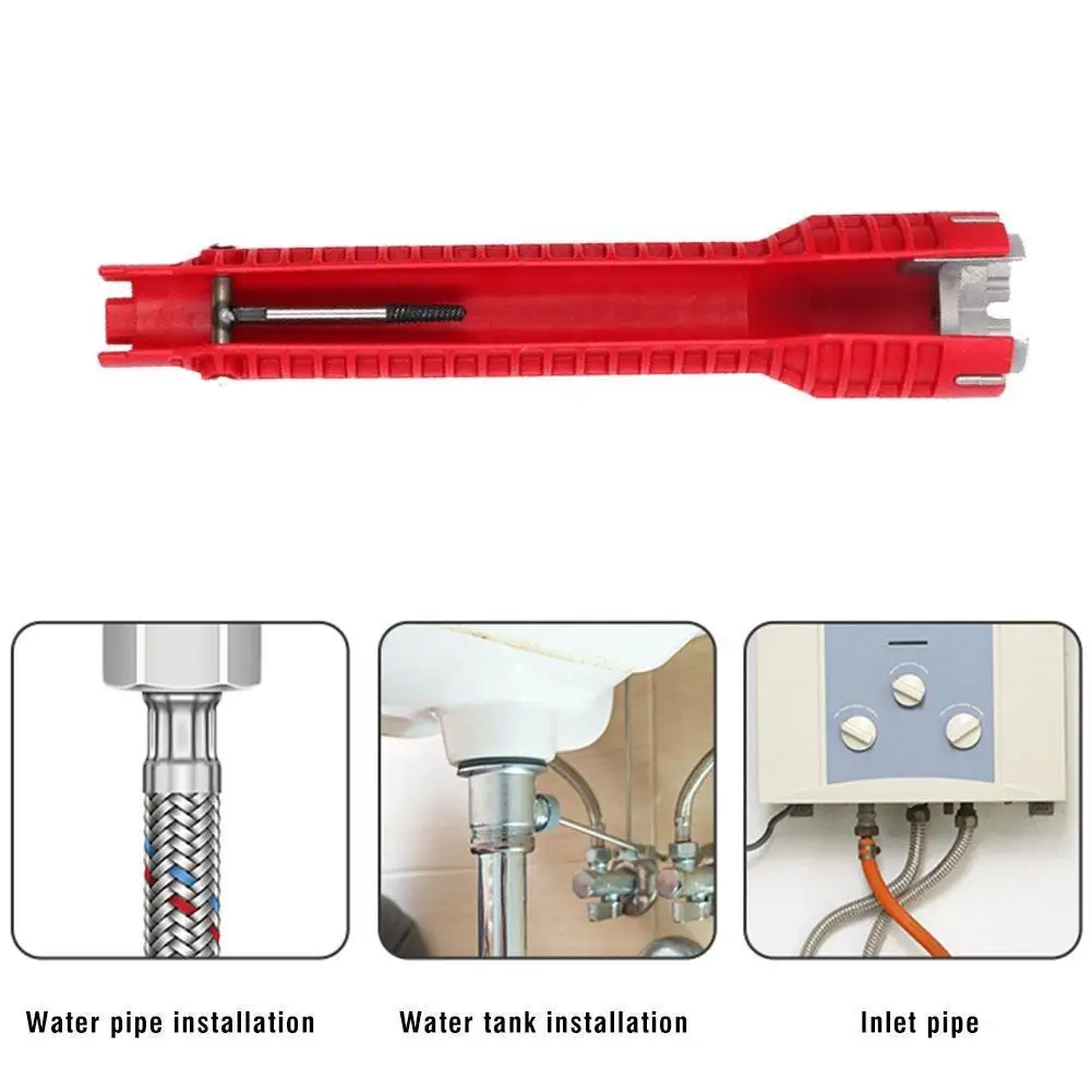 

Flume Wrench Sink Faucet Keys Plumbing Pipe Wrench All In One Anti-slip Kitchen Repair Plumbing Tool Bathroom Wrenches Sets