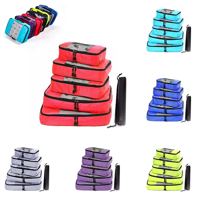 Упаковочные кубики для путешествий органайзер багажа водонепроницаемая сумка с