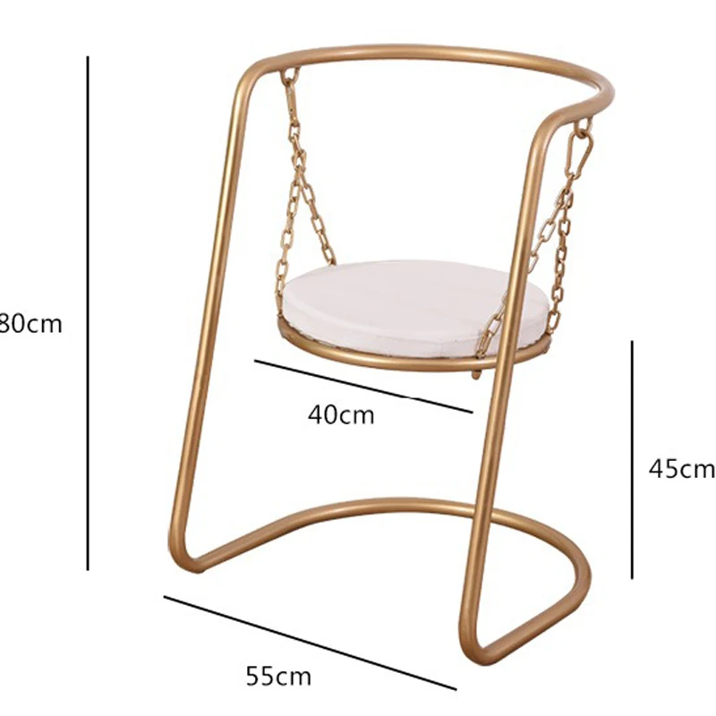 Творчески Северный стул роскошные золотые Железный качающийся современной