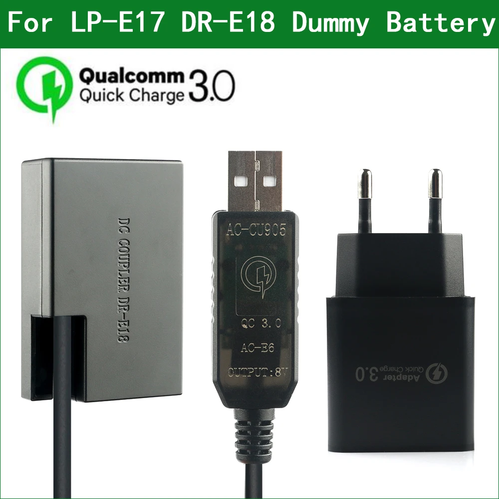 LP-E17 LP E17 Dummy Battery ACK-E18 DR-E18 DC COUPLER for Canon EOS 77D 200D 250D 750D 760D 800D 850D 8000D 9000D RP