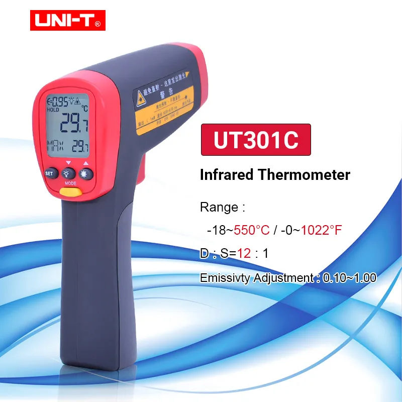 UNI T UT301C UT302C UT303C Бесконтактный цифровой термометр ИК инфракрасный лазерный