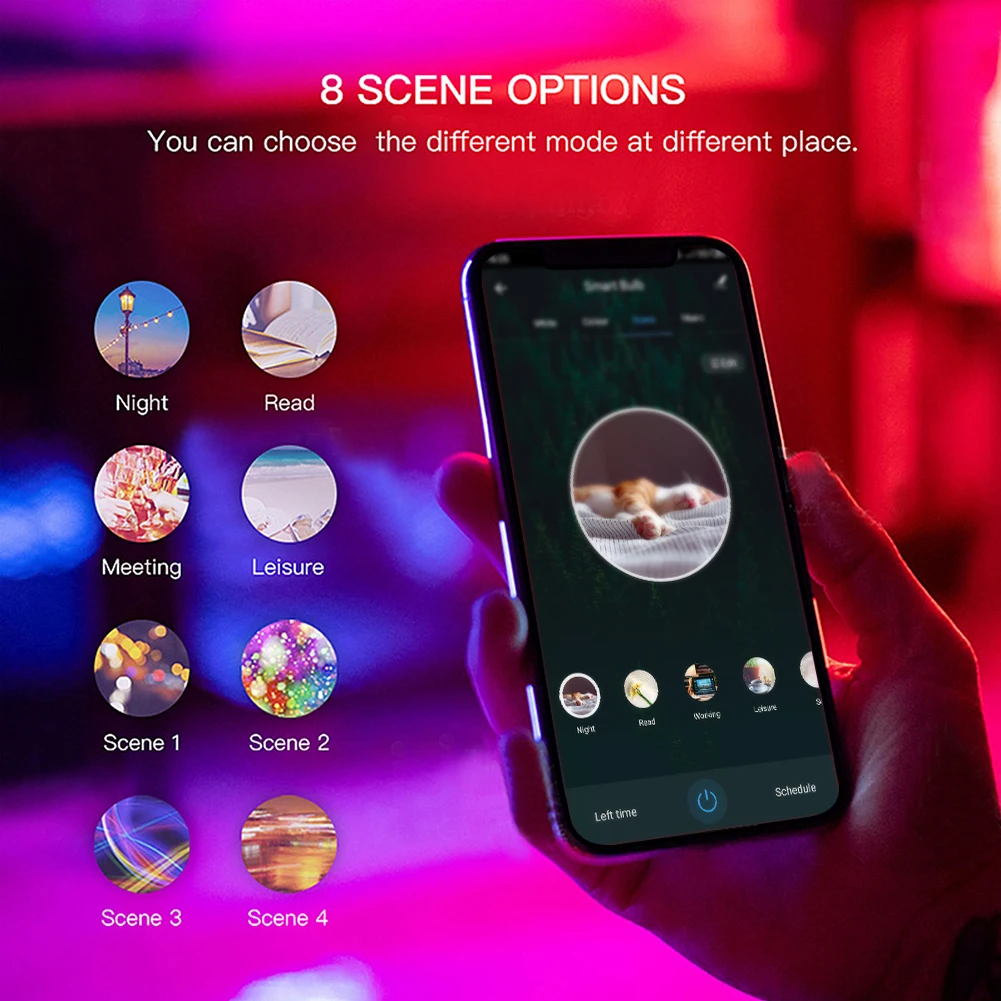 YOSYN E27 Smart Светодиодный лампочки Wi-Fi 13 Вт RGB Красочная Светодиодная лампа с регулировкой многоцветный Wake-Up светодиодный свет смарт-лампа Alexa Google Home