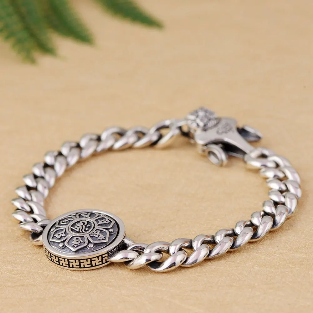 FNJ 925 Серебряный браслет для Для мужчин ювелирные изделия оригинальный S925