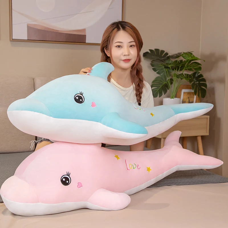 

The high-quality marine animal dolphin plush toy pillow is a birthday gift decoration to accompany children and boy and girl fri