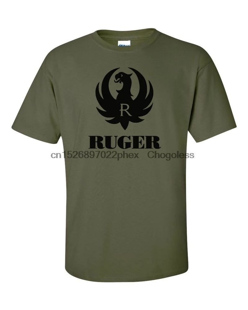 Футболка Ruger с черным логотипом футболка для профессионального пистолета оружие