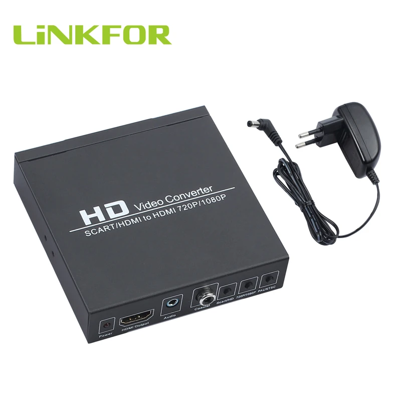 LiNKFOR 1080P SCART + HDMI совместимый преобразователь с разъемом 3 5 мм наушники и