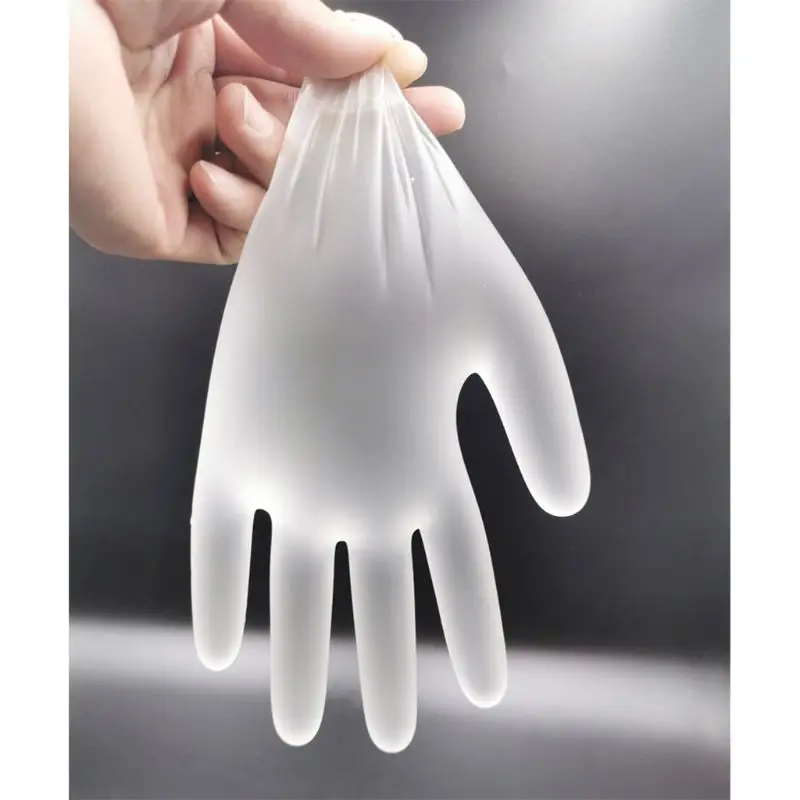 

100Pcs Transparent Disposable PVC Gloves Protective Thick Safety Glove for Kitchen Cleaning Food Service Lab Work C26