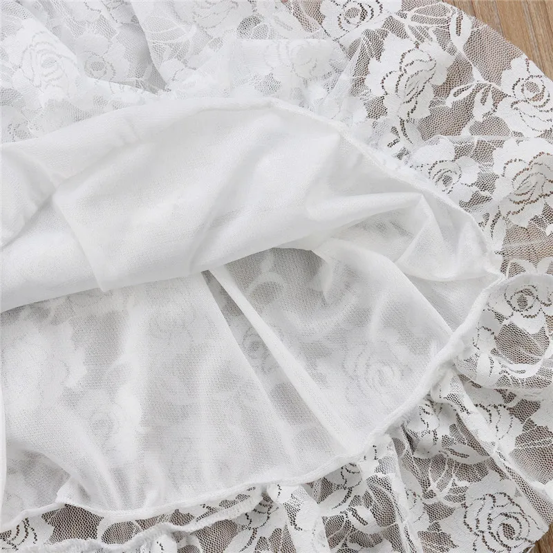 PUDCOCO/детское кружевное длинное платье макси с цветочным принтом для девочек