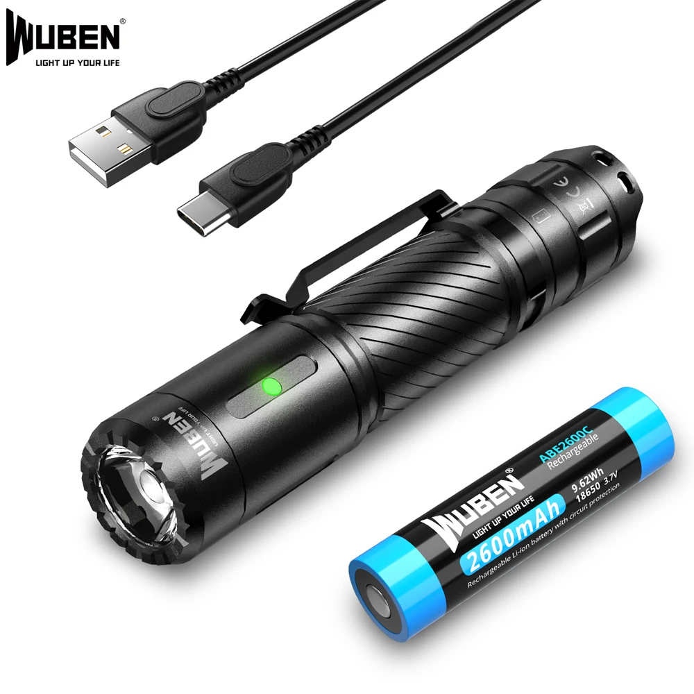 

WUBEN C3 LED Flashlight USB Type-C Rechargeable 1200 Lumens IP68 Waterproof 6 Modes Camping lantern for Outdoor Emergency