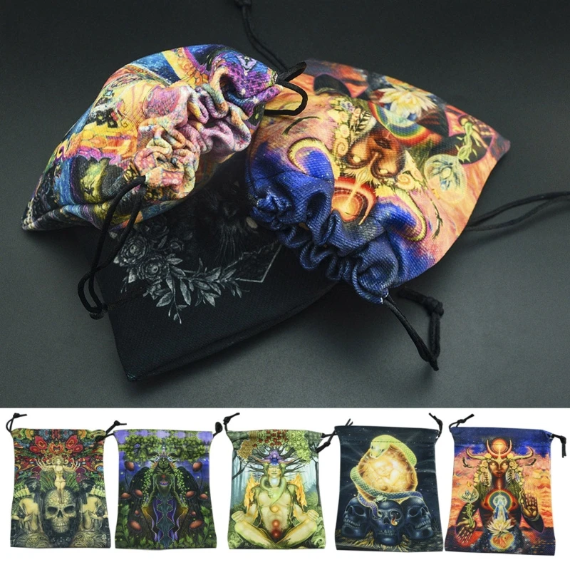 

Pendulum Divination Tablecloth Card Pad Runes Altar Constellation Board Game Printed Composite Velvet Tarot Bag