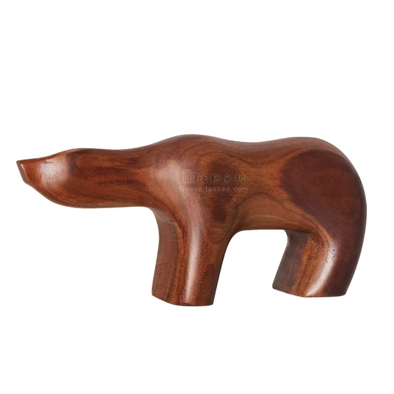 Модель деревянного полярного медведя аксессуары для домашнего декора фигурки