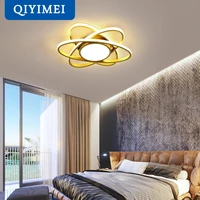 modern led chandelier lights living study dining room bedroom lamps gold lacquered flower shaped lighting ac 90 260v