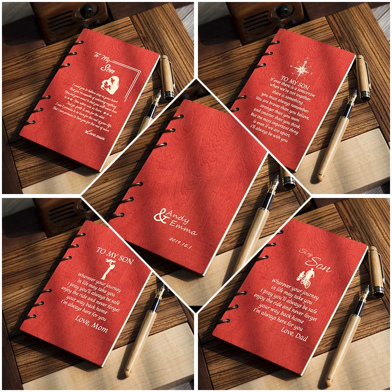 Деревянный блокнот канцелярские принадлежности на заказ для записей с рисунком