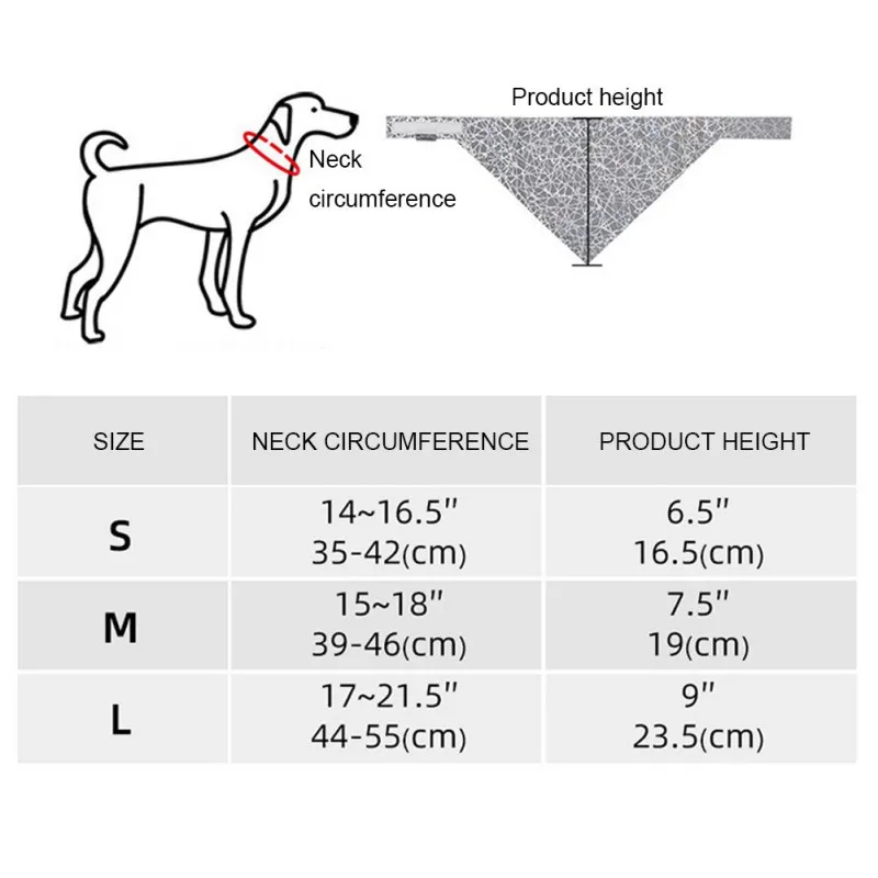 

Colorful Pet Cat Dog Reflective Bandana Bibs Scarf Collar Night Safety Dog Scarf Saliva Towel For Small Medium Dog