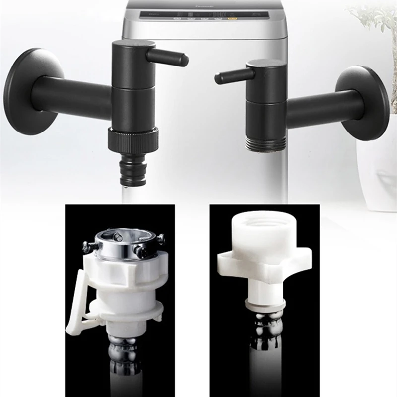 WZLY смесители черный бибкок латунь ванная комната один холодный кран настенная